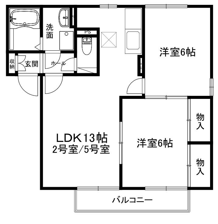 ラジェットロート(2LDK/2階)の間取り写真