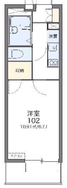 レオパレスFIORI高松(1K/3階)の間取り写真