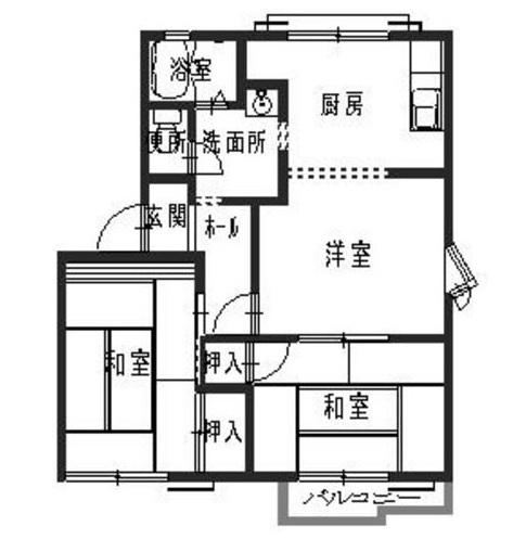 中津ハイツ A棟(3K/1階)の間取り写真