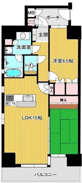藤和シティホームズ中之島(2LDK/12階)の間取り写真