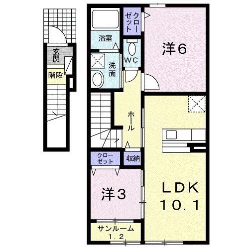 プレシャス(2LDK/2階)の間取り写真
