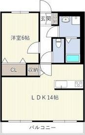 エスポワール七宝(1LDK/4階)の間取り写真