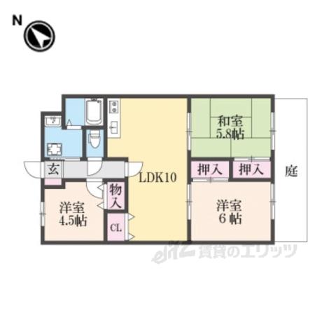 セレコート枚方1(3LDK/2階)の間取り写真