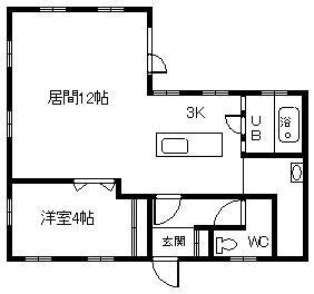 JR富良野線 西御料駅 徒歩11分 2階建 築24年(1LDK/2階)の間取り写真