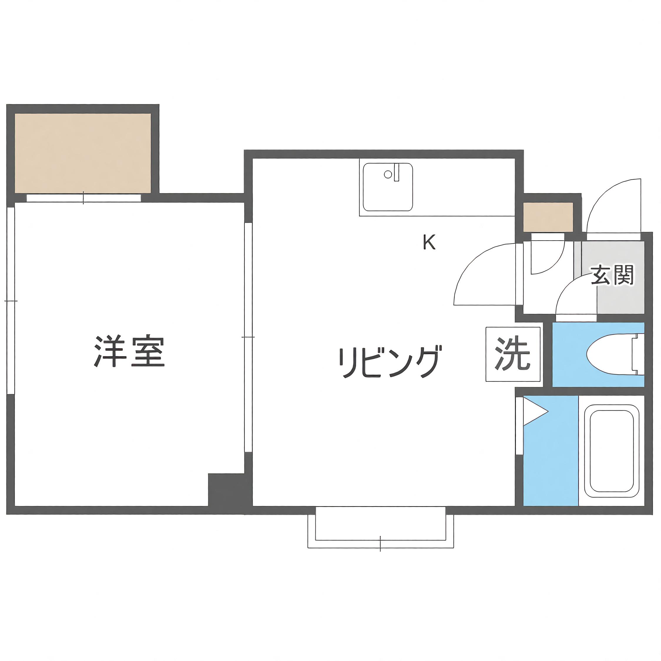 サンジェーヌ(1DK/2階)の間取り写真