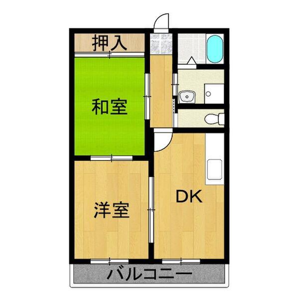 NK春日井II(2DK/3階)の間取り写真