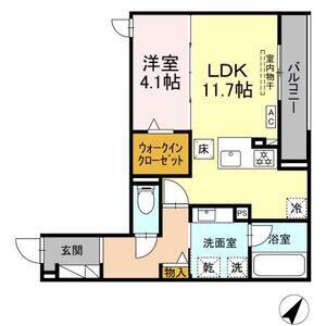 D-SOLIS一社(1LDK/1階)の間取り写真