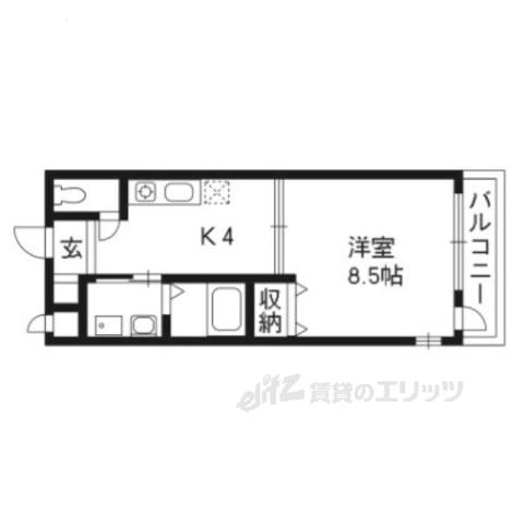 ラプルミエールサノ(1K/2階)の間取り写真