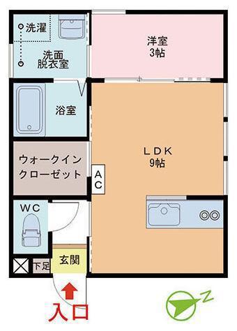 BELAIR(1LDK/1階)の間取り写真