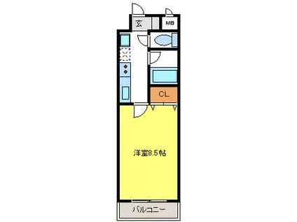 いとう仙(1K/7階)の間取り写真