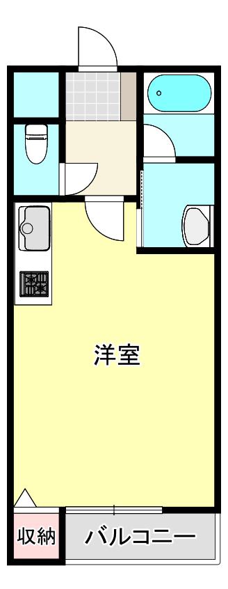 クオリティマンション大橋(ワンルーム/2階)の間取り写真