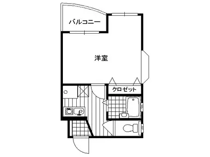 ソラール羽衣(1K/2階)の間取り写真