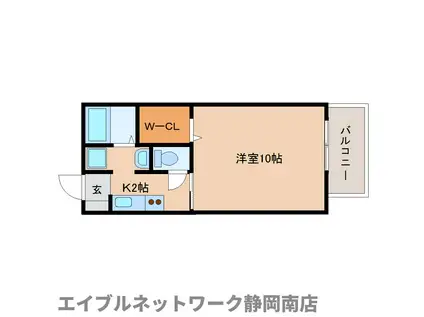 コミュニティビレッジ下小田 D(1K/2階)の間取り写真