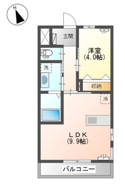 グレイスヴィラIII(1LDK/1階)の間取り写真
