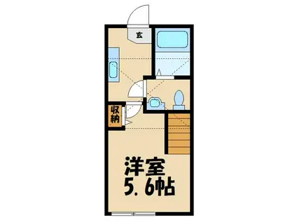 コートレジデンス橋本(1K/2階)の間取り写真