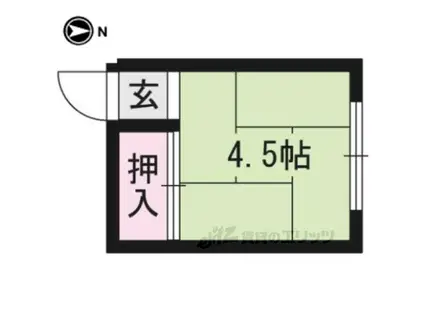 暮靄山房(ワンルーム/2階)の間取り写真