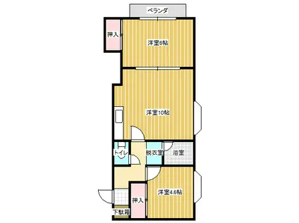 プレステージI(2LDK/1階)の間取り写真