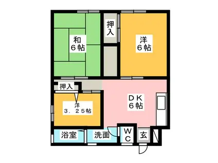 グランドハイツM(3DK/3階)の間取り写真