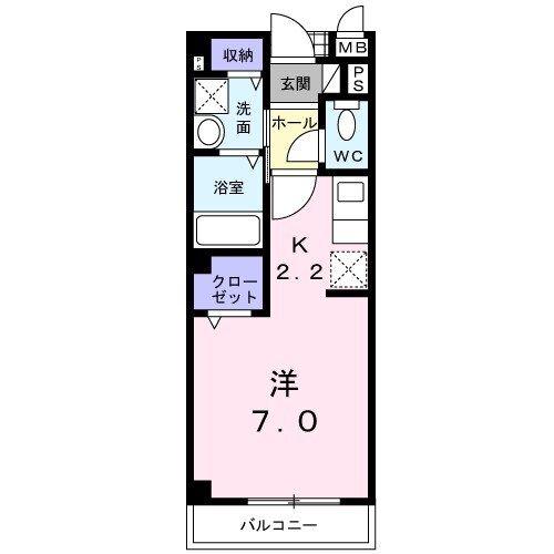 アムールH・N(ワンルーム/2階)の間取り写真
