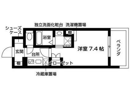 バウスクロス九大学研都市(1K/7階)の間取り写真