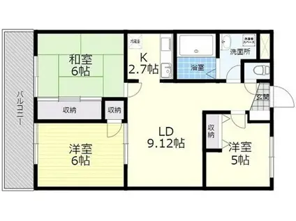 サイレントヒルズ城(3LDK/2階)の間取り写真