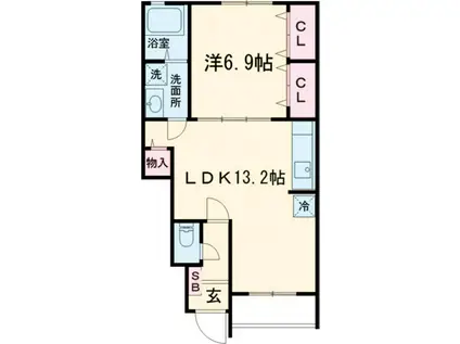 メゾンタカモトI番館(1LDK/1階)の間取り写真