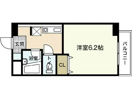 パドマハイツキドII(1K/4階)の間取り写真