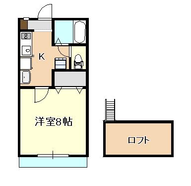 ルセス21(1K/1階)の間取り写真