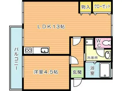祥和ハイツ(1LDK/2階)の間取り写真