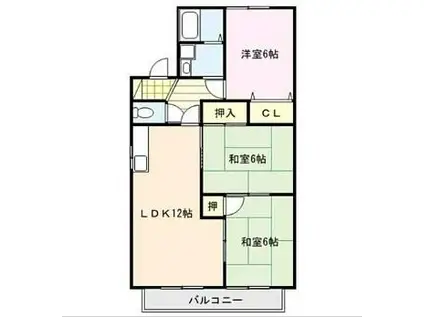 アーバンライフ津福(2LDK/2階)の間取り写真