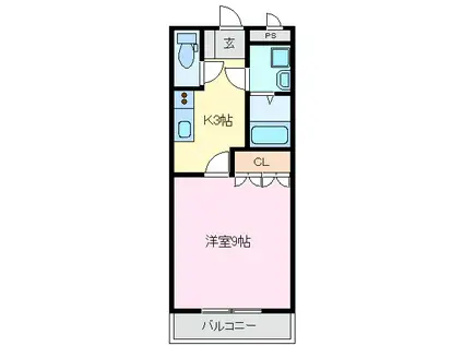 アプリコット(1K/2階)の間取り写真
