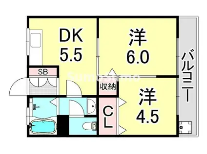 藤マンション(1LDK/2階)の間取り写真