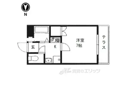 グレーシー西ノ京(1K/1階)の間取り写真