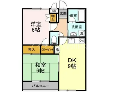 セブンアルコA(2DK/2階)の間取り写真