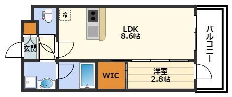 セレニテ中崎町リアン(1LDK/3階)の間取り写真