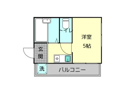 ランドヒルパート2(1K/3階)の間取り写真