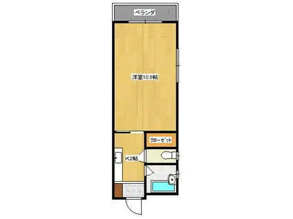 LIVING BOXIII(1K/2階)の間取り写真