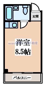 H2O高井田ビル(ワンルーム/5階)の間取り写真