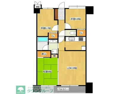 ダイアパレス京葉蘇我3(3LDK/11階)の間取り写真