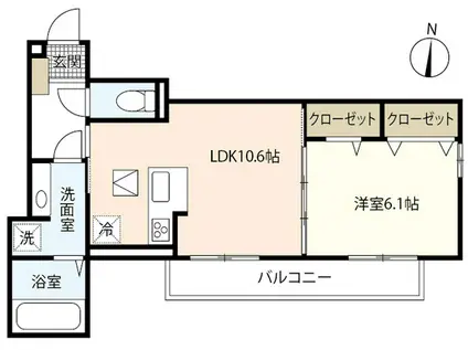 CAMPHORAI(1LDK/2階)の間取り写真