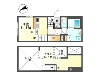 SCOTTSDALE(ワンルーム/1階)の間取り写真