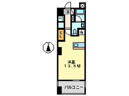 グレンパーク中島(ワンルーム/6階)の間取り写真