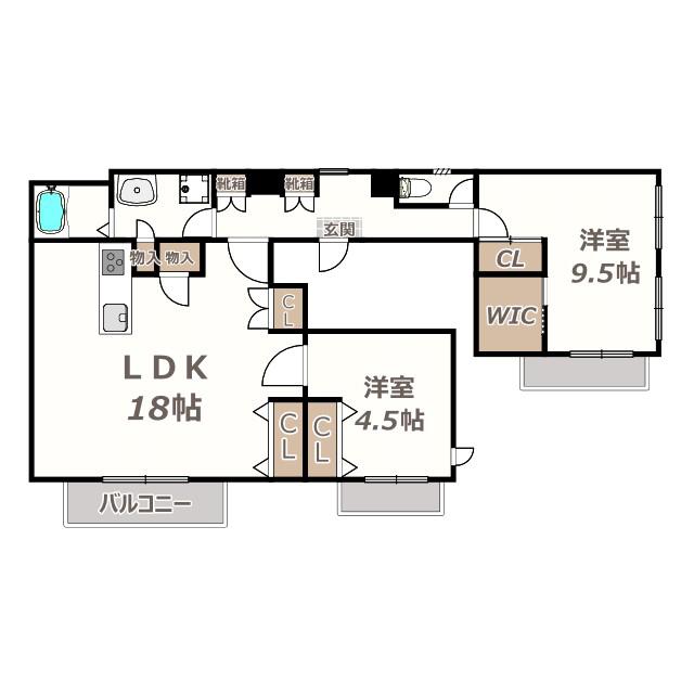 PRENADO瑞起(2LDK/2階)の間取り写真