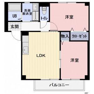 リビオン下沖D(2LDK/2階)の間取り写真