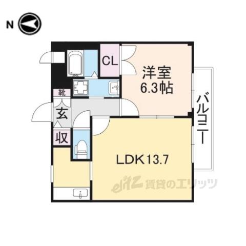 ハイツKSN(1LDK/2階)の間取り写真