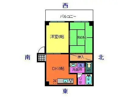 コンフォート香貫(2DK/1階)の間取り写真