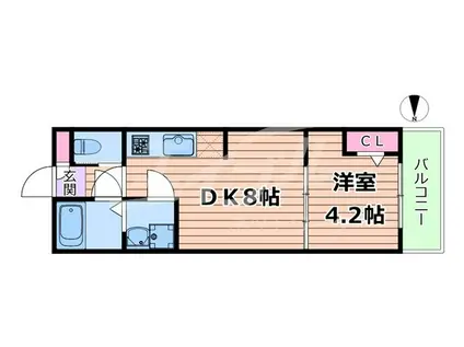 ALEGRIA鶴見区今津(1LDK/2階)の間取り写真