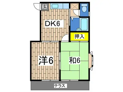 メゾン関口(2DK/1階)の間取り写真