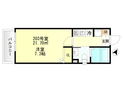 FERIO上井草(1K/2階)の間取り写真