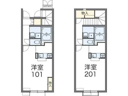 レオネクストフローラ 恵比寿(1K/2階)の間取り写真